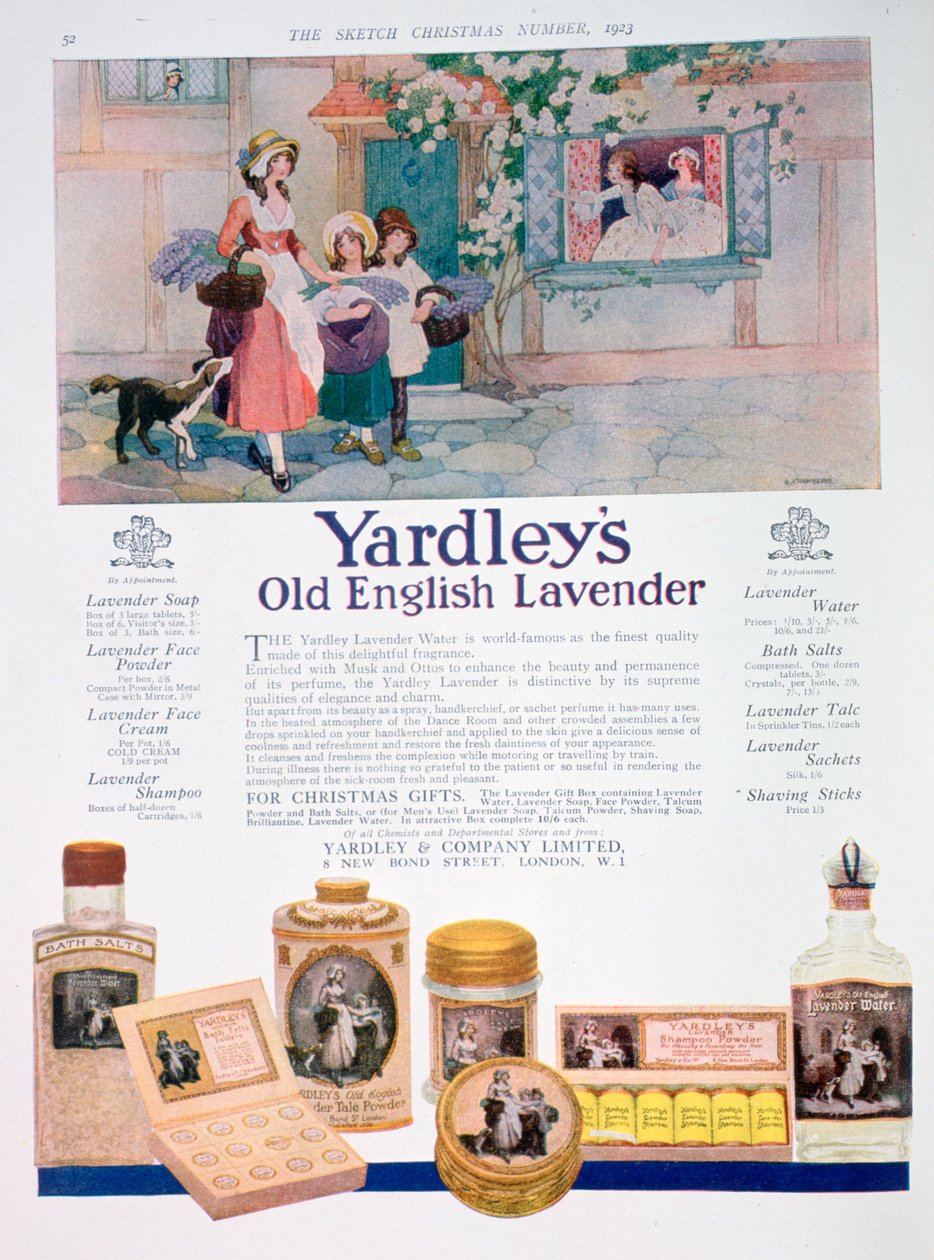 Annons för Yardleys Old English Lavender-serie, 1923 av Unbekannt