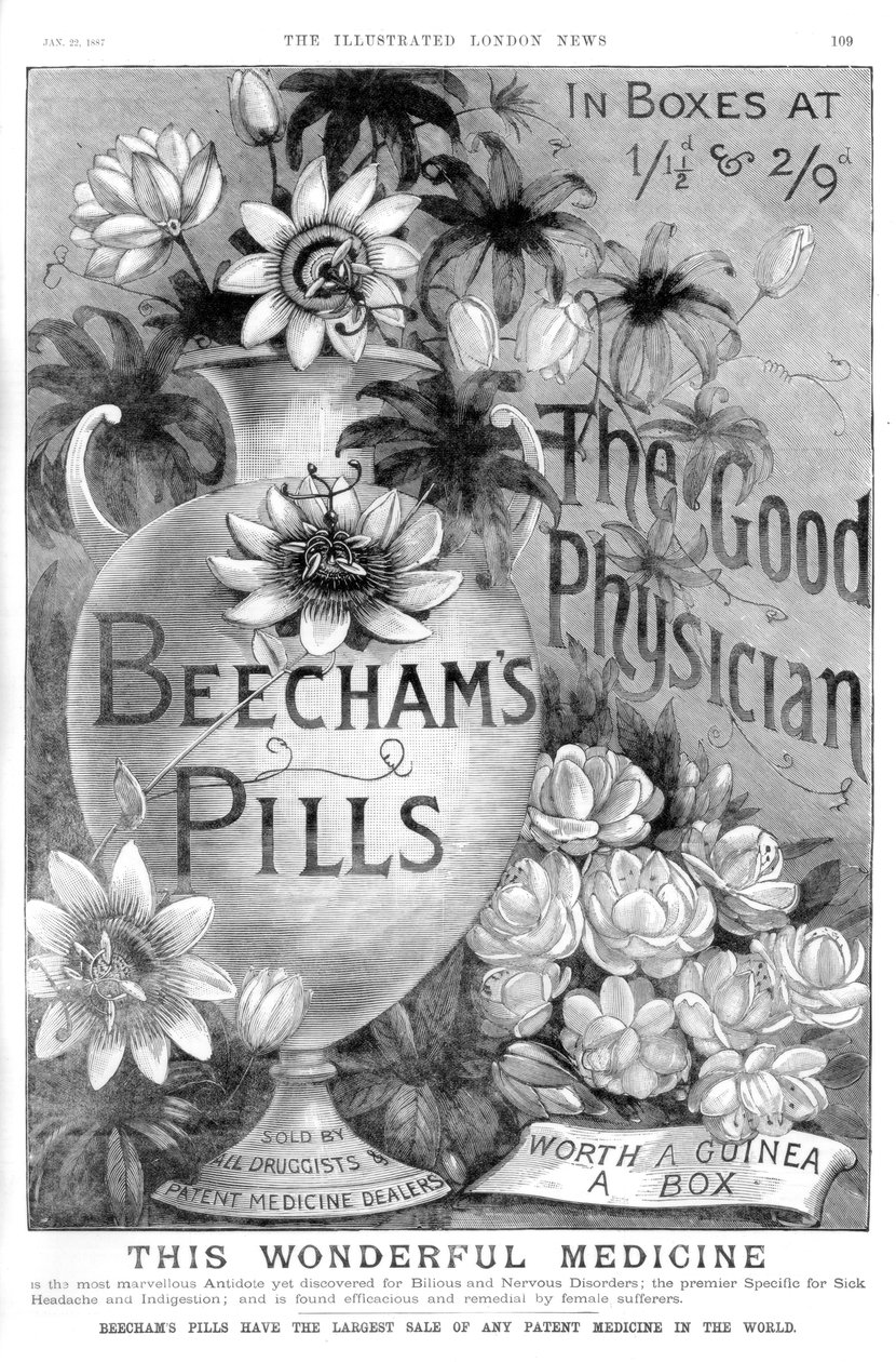Annons för Beechams Pills, 1887 av Unbekannt