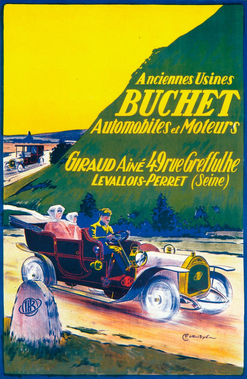 Annons för Buchet-bilar, c1910-talet av Unbekannt