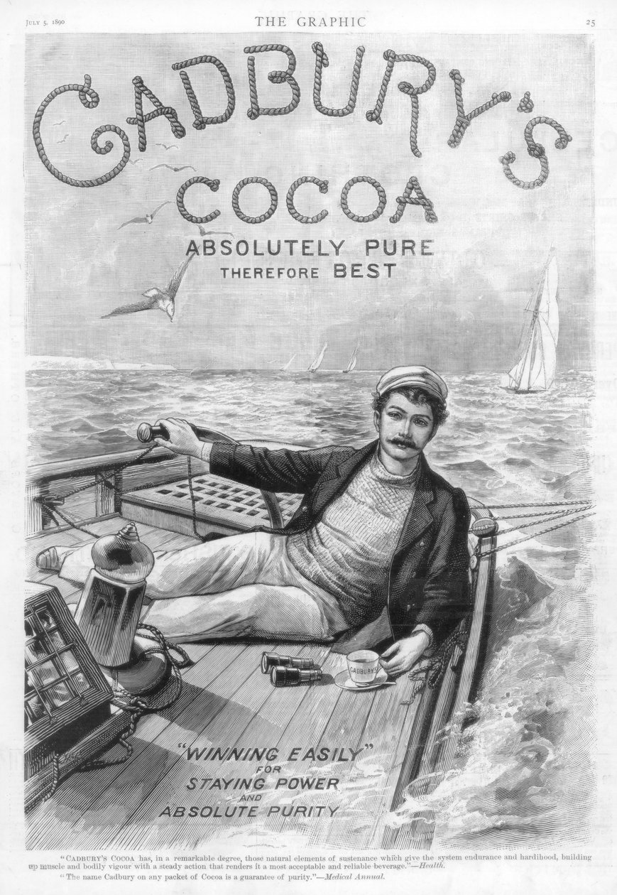 Annons för Cadburys Cocoa, 1890. av Unbekannt
