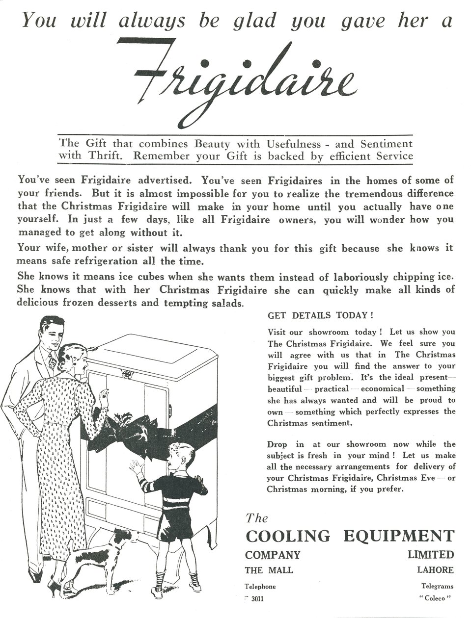 Annons för Frigidaire-kylskåp, 1936. av Unbekannt