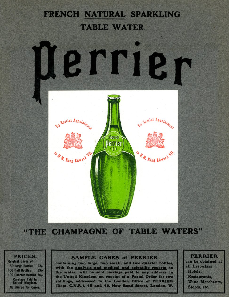 Annons för Perrier vatten, 1905 av Unbekannt