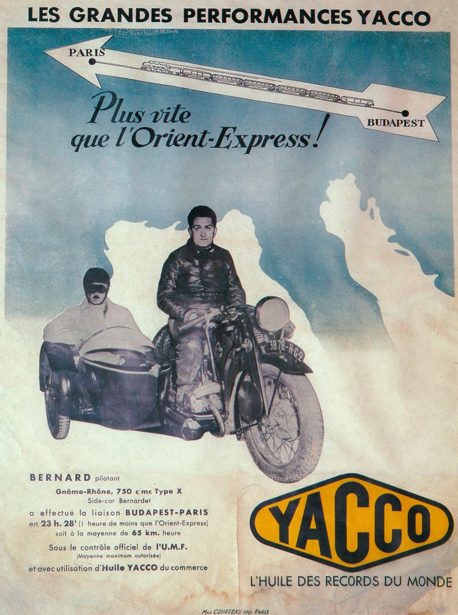 Annons för Yacco motorolja, 1936 av Unbekannt