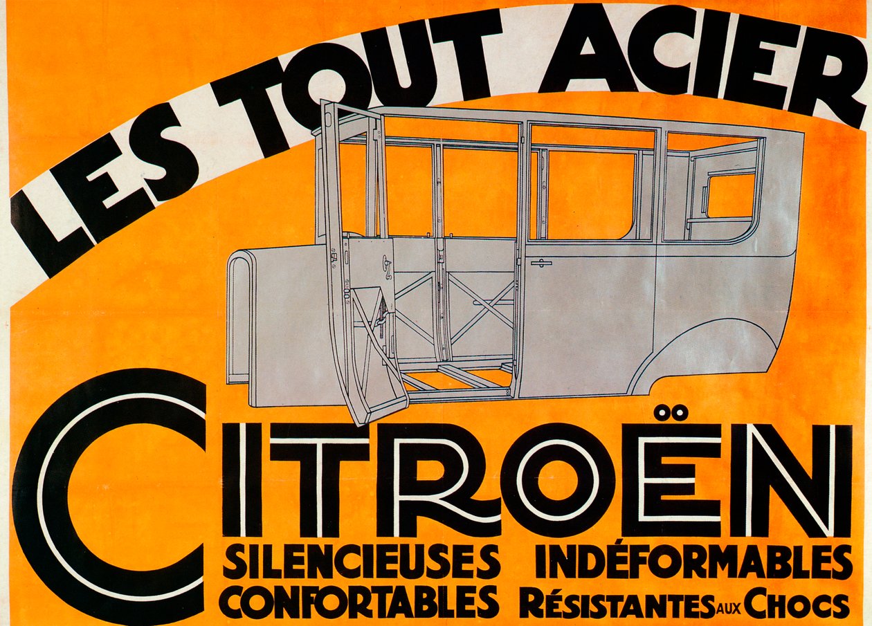 Annons för Citroen-bilar i helt stål, c1924 av Unbekannt