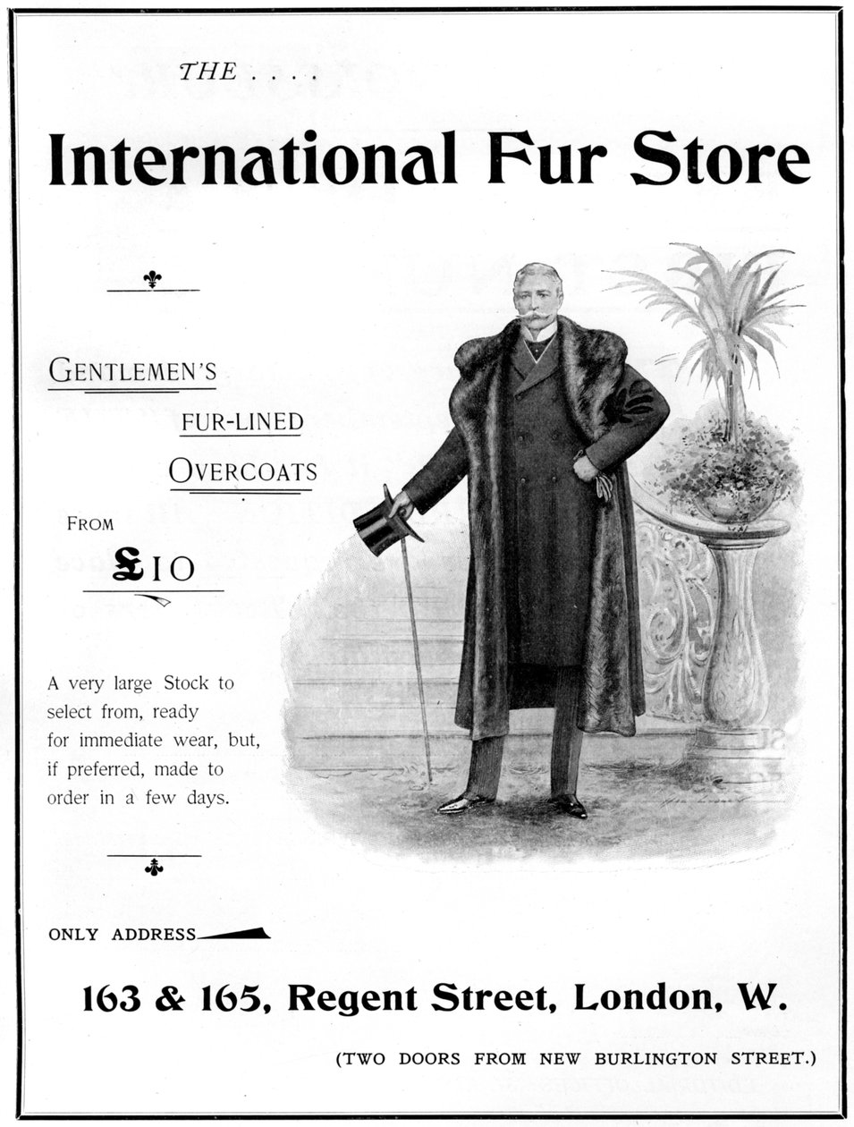 Annons för International Fur Store, 1901 av Unbekannt