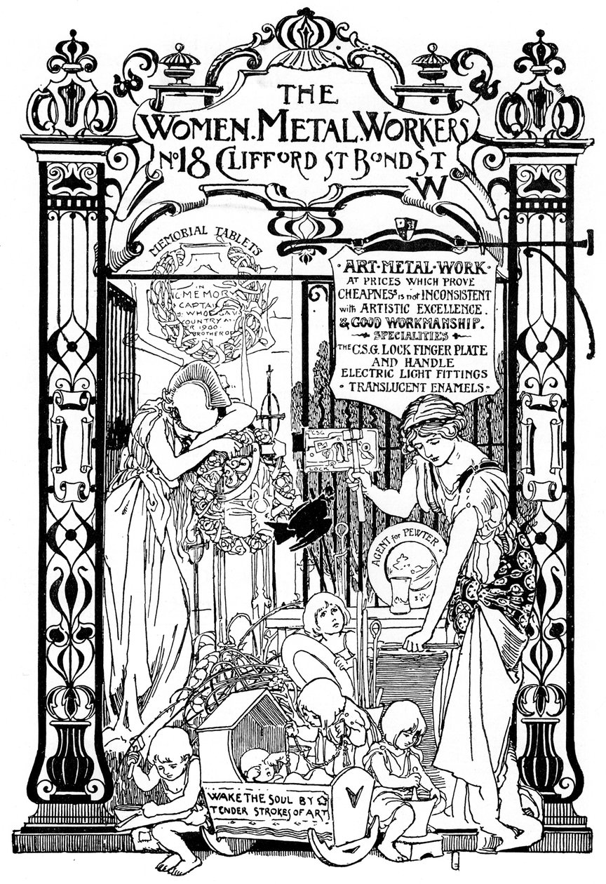 Annons för företaget Women Metal Workers i London, 1901 av Unbekannt