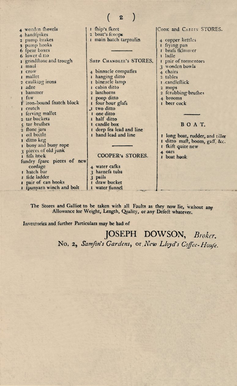 Annons för försäljning av Candle på Lloyds, 1796, 1928 av Unbekannt