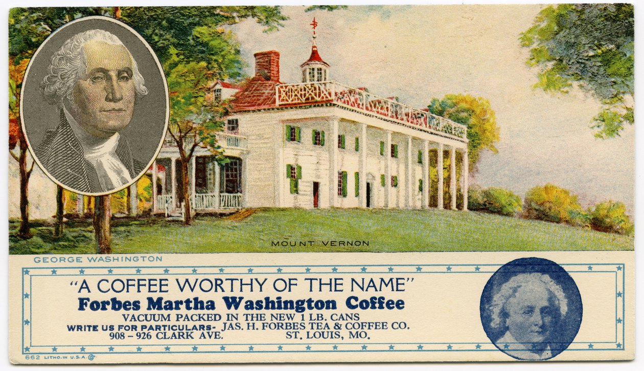 Advertising card for Forbes Martha Washington Coffee av Unbekannt