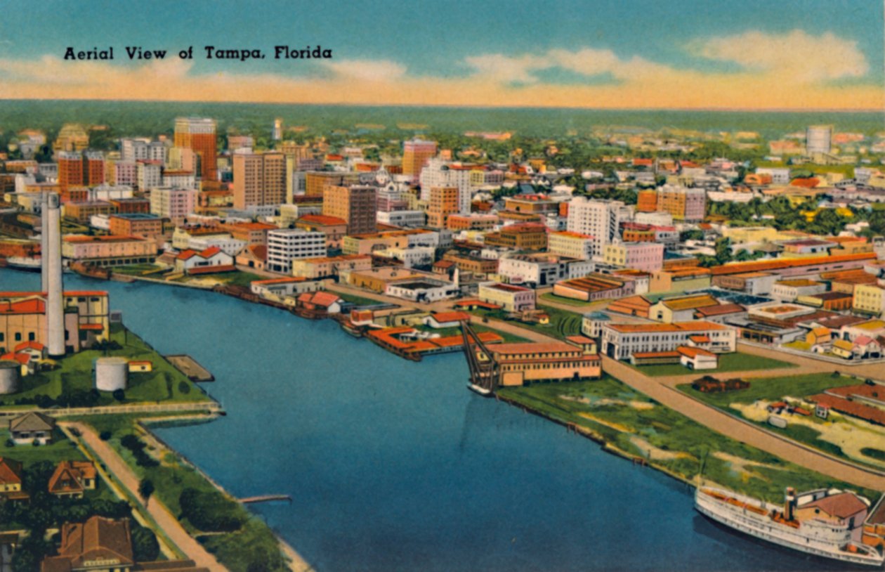 Flygfoto över Tampa, Florida, c1940-talet av Unbekannt