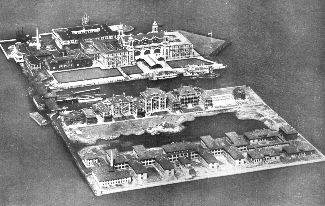 Flygfoto över Ellis Island Immigration Station, New York, USA, 1926 av Unbekannt