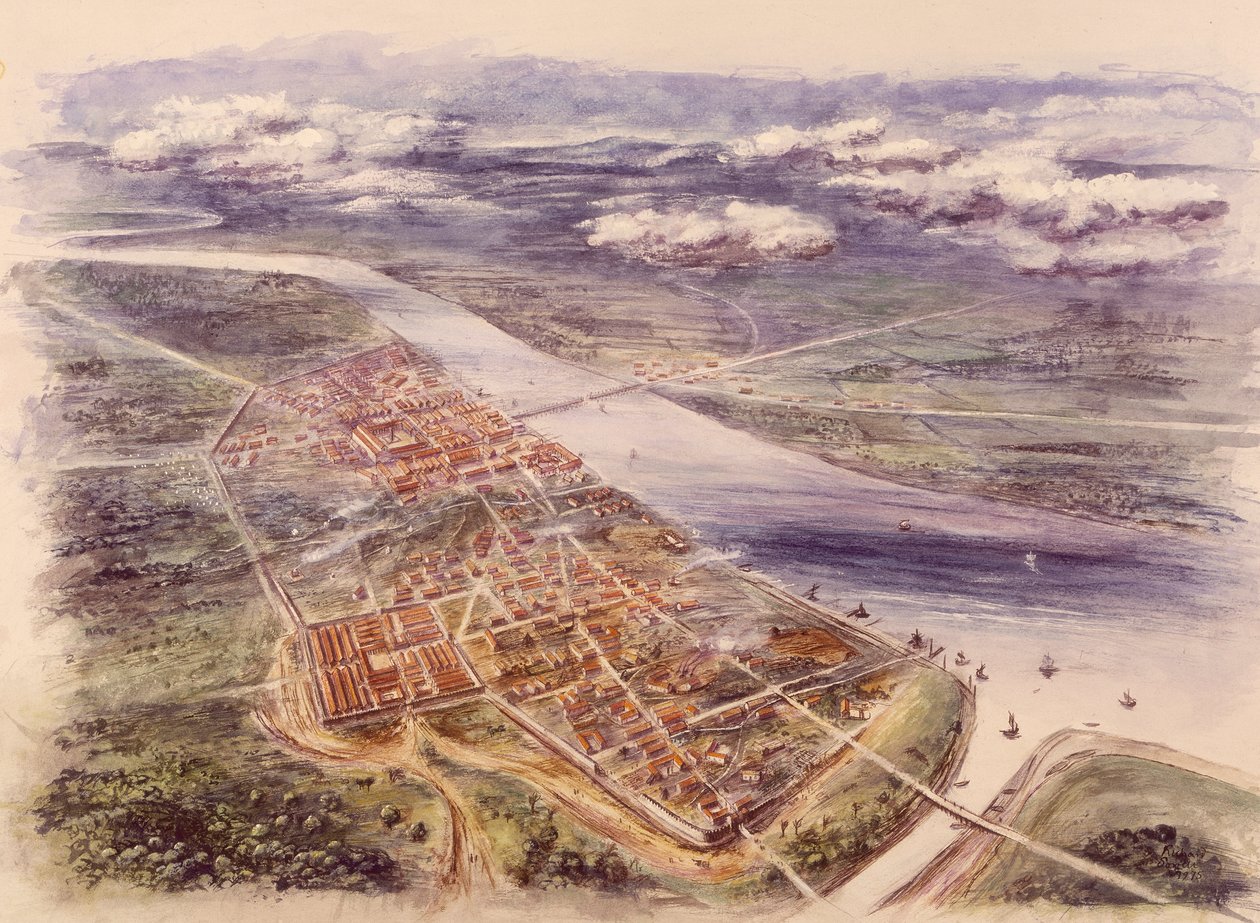 Flygfoto över Londinium London från nordväst, c2nd århundradet av Unbekannt