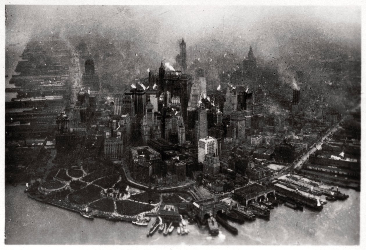 Flygfoto över Manhattan, New York City, USA, från en zeppelinare, 1928 1933 av Unbekannt