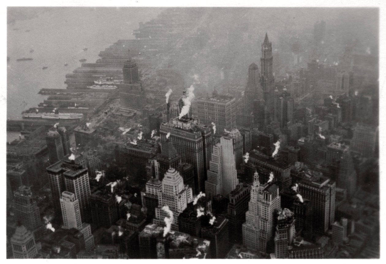 Flygfoto över Manhattan, New York City, USA, från en zeppelinare, 1928 1933 av Unbekannt