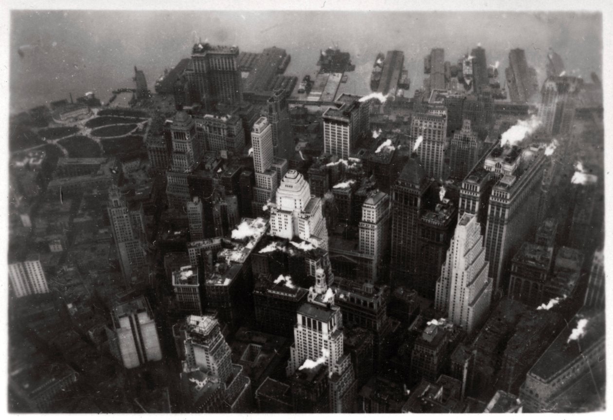 Flygfoto över Manhattan, New York City, USA, från en zeppelinare, 1928 1933 av Unbekannt