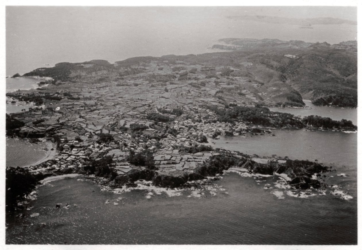 Flygfoto över Oginohama, Japan, från en zeppelinare, 1929 1933 av Unbekannt