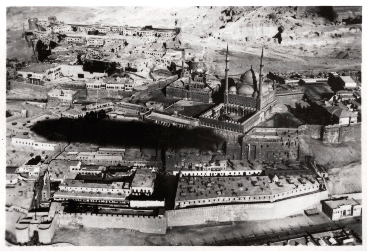 Flygfoto över Muhammad Ali Pashas moské, Kairo, Egypten, från en zeppelinare, 1931 1933 av Unbekannt
