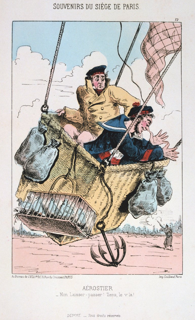 Aerostier, belägringen av Paris, 1870-1871 av Unbekannt