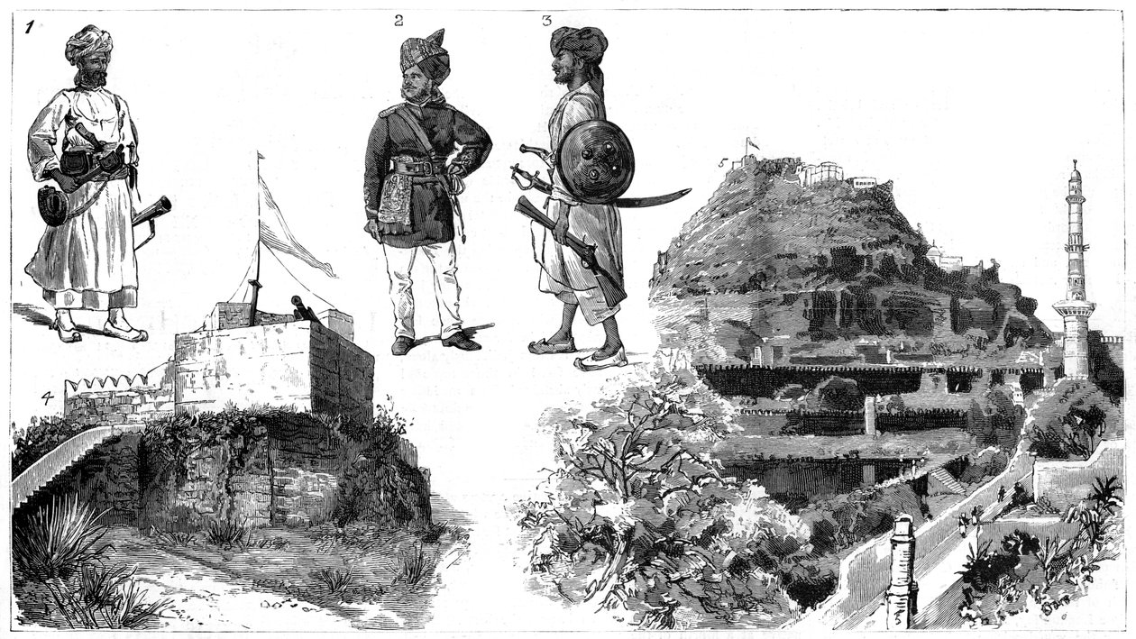 Afghaner och bilder av Hyderabad, Centrala Indien, 1888 av Unbekannt