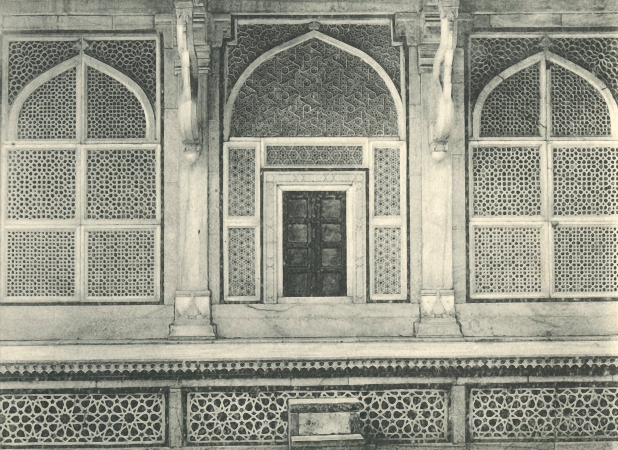 Agra. Skärm av Salim Chishtis Tomb, Fatehpur Sikri. av Unbekannt