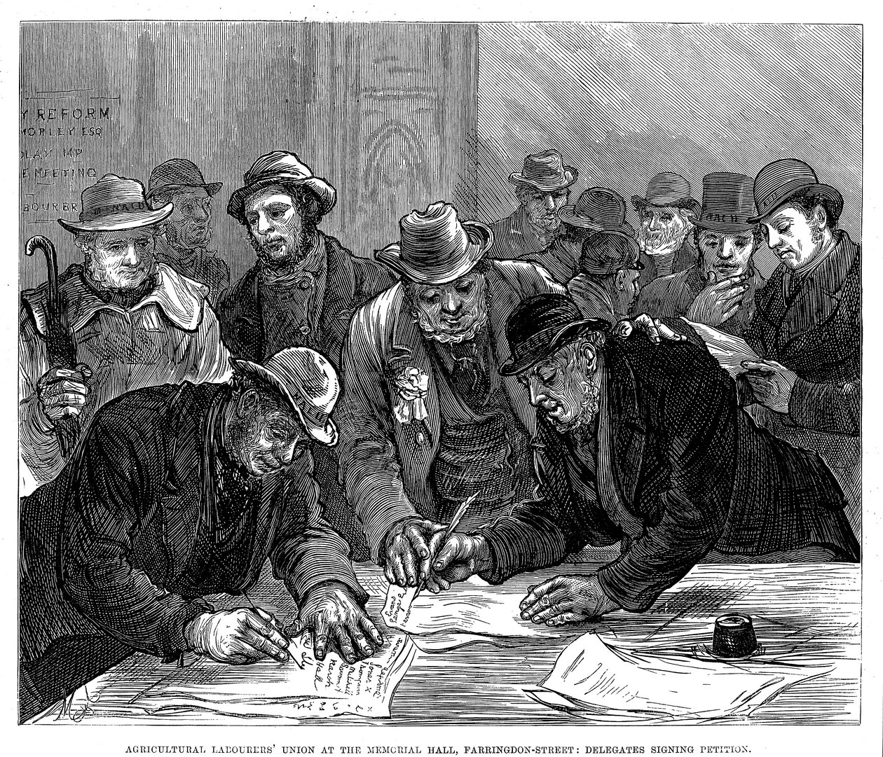 Agricultural Labourers Union möte i Farringdon Street, London, 1877 av Unbekannt