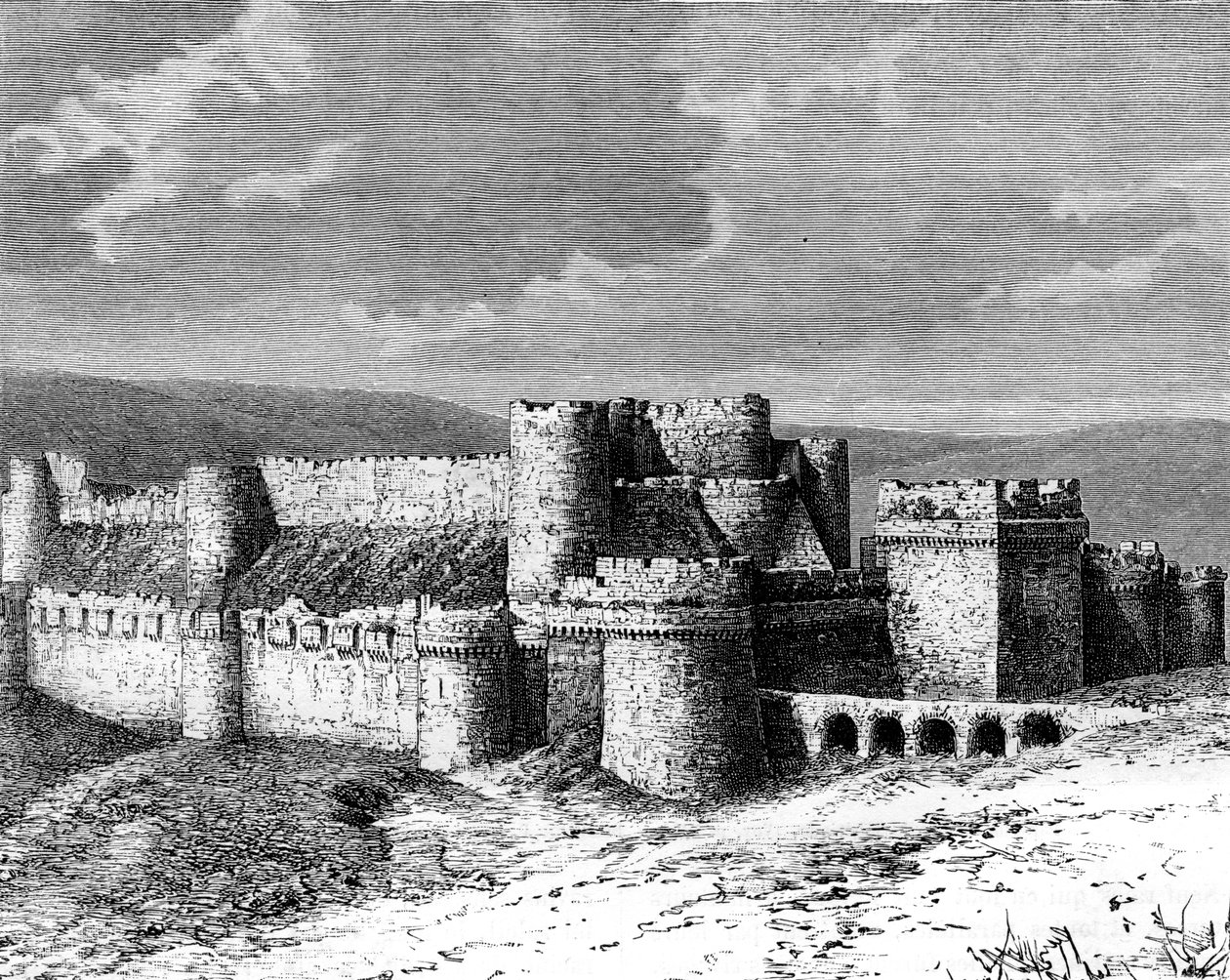 Al Karak slott, 1800-talet av Unbekannt