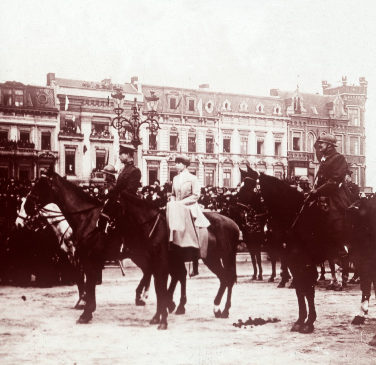 Albert I och Elisabeth av Bayern i Liége, Belgien, c1914-c1918 av Unbekannt