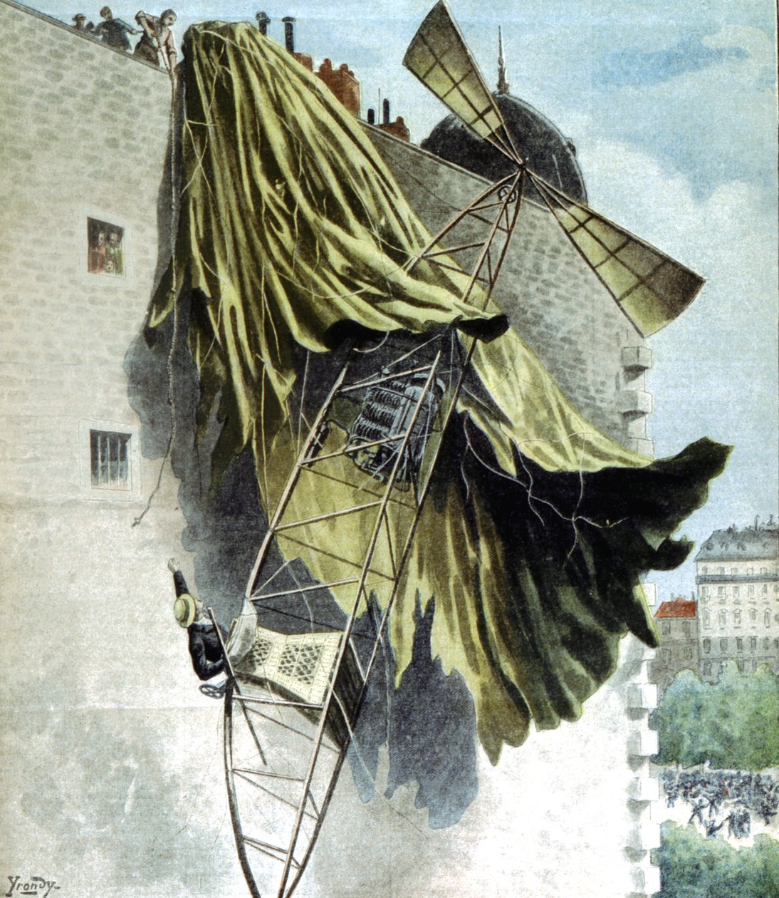 Alberto Santos-Dumont 1873-1932 brasiliansk aeronaut, misslyckat försök till Deutsch-priset av Unbekannt
