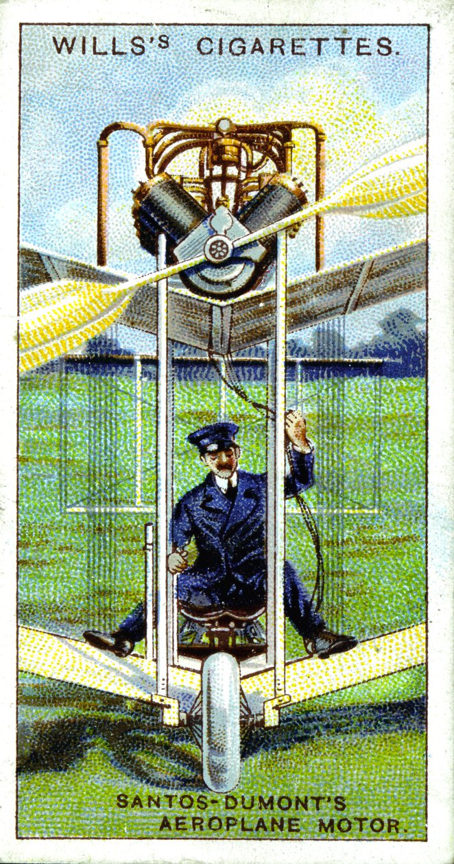Alberto Santos-Dumont, brasiliansk aeronaut, första registrerade flygningen i Europa, 1906, 1915 av Unbekannt