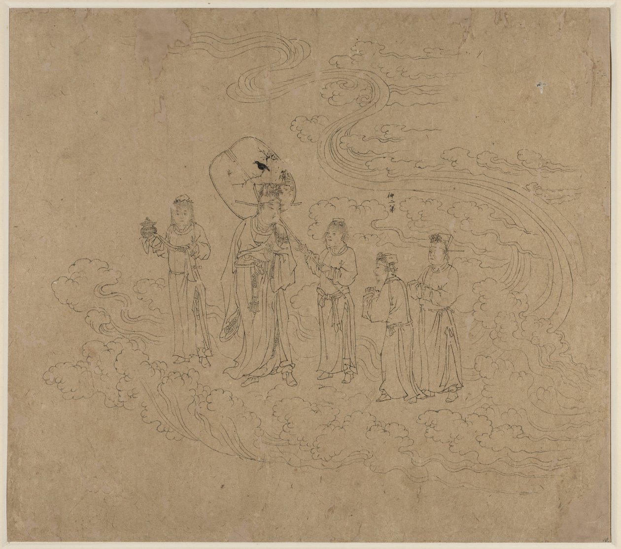 Album med daoistiska och buddhistiska teman: Procession of Daoist Deities: Leaf 10, 1200-talet. av Unbekannt