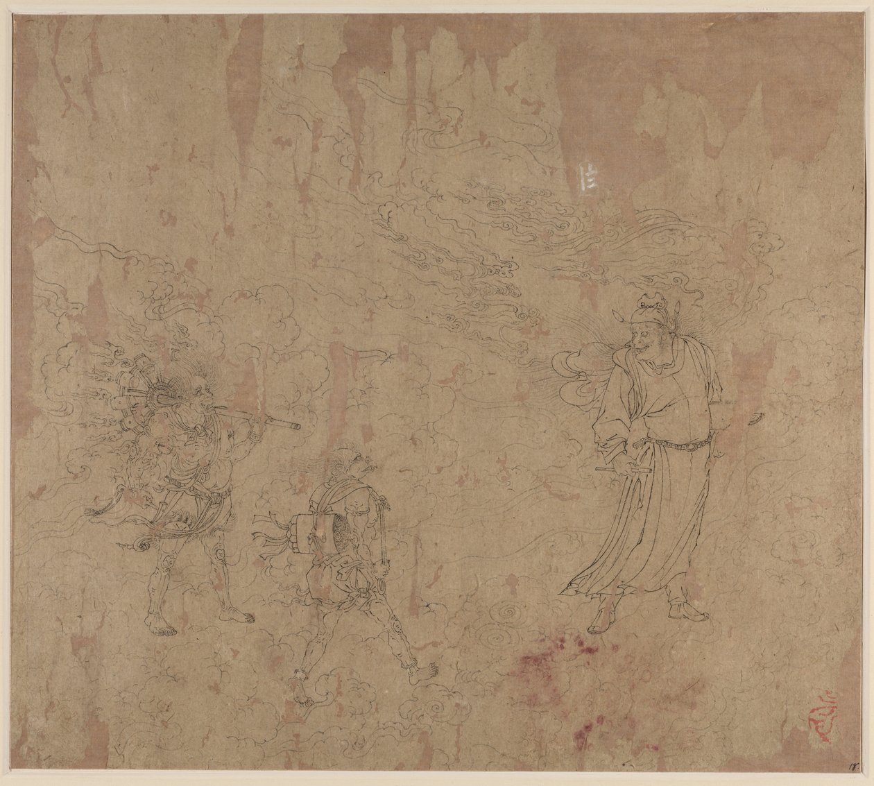 Album med daoistiska och buddhistiska teman: Procession of Daoist Deities: Leaf 18, 1200-talet. av Unbekannt