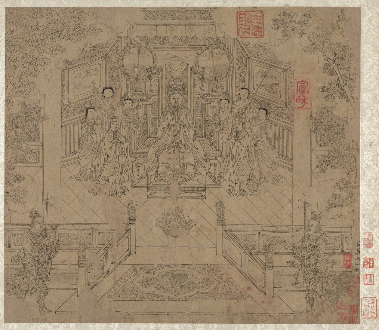 Album med daoistiska och buddhistiska teman: Procession of Daoist Deities: Leaf 1, 1200-talet. av Unbekannt