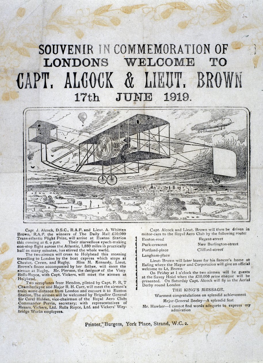 Alcock och Browns banbrytande transatlantiska flygning av Unbekannt