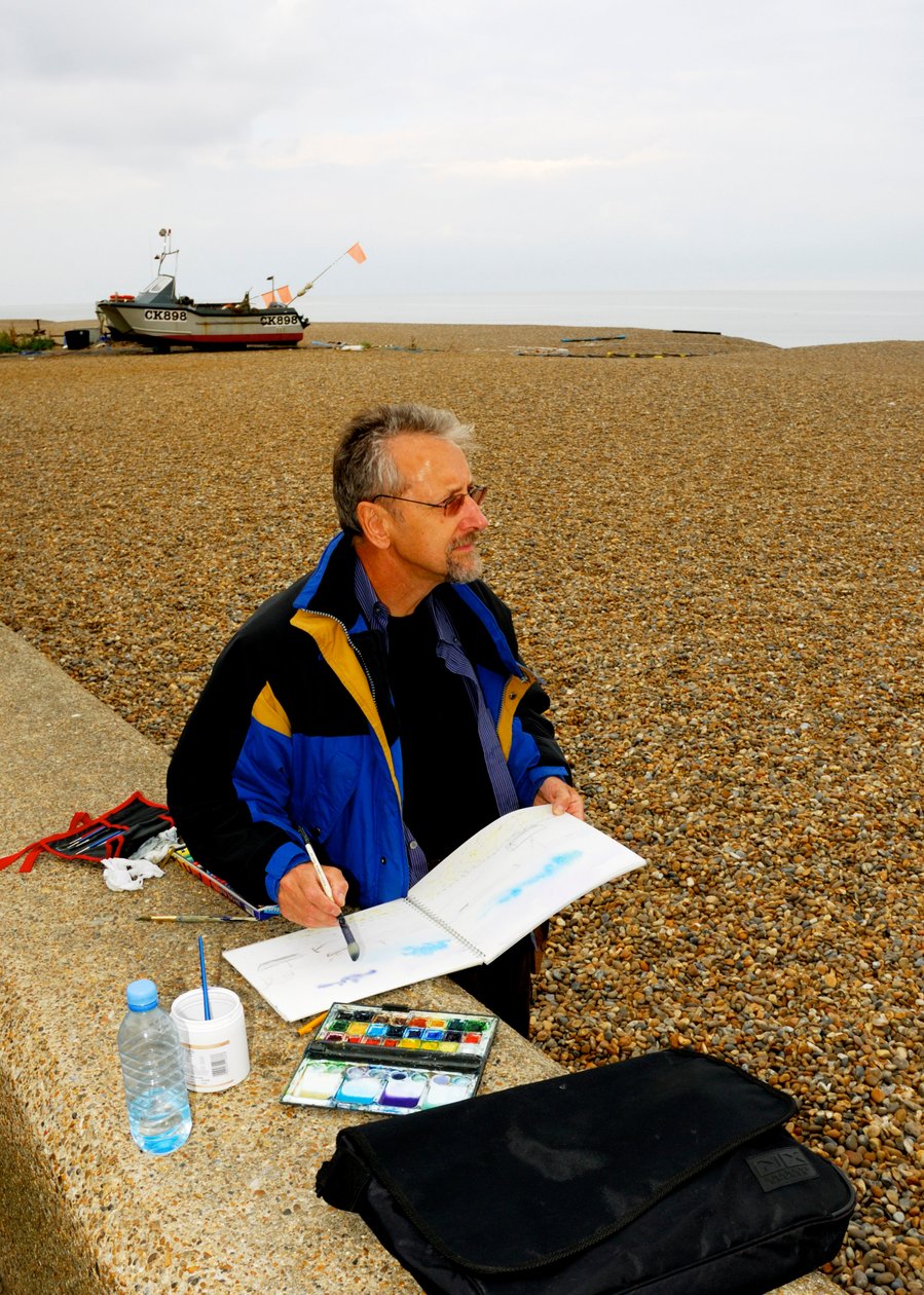Aldeburgh beach - akvarell av Unbekannt