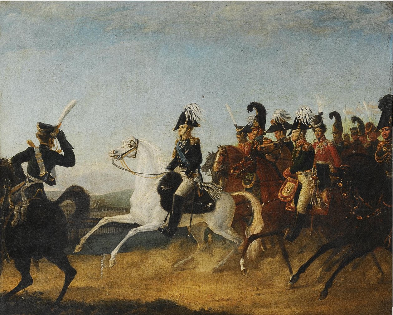 Alexander I av Ryssland tillsammans med sin personal av Unbekannt