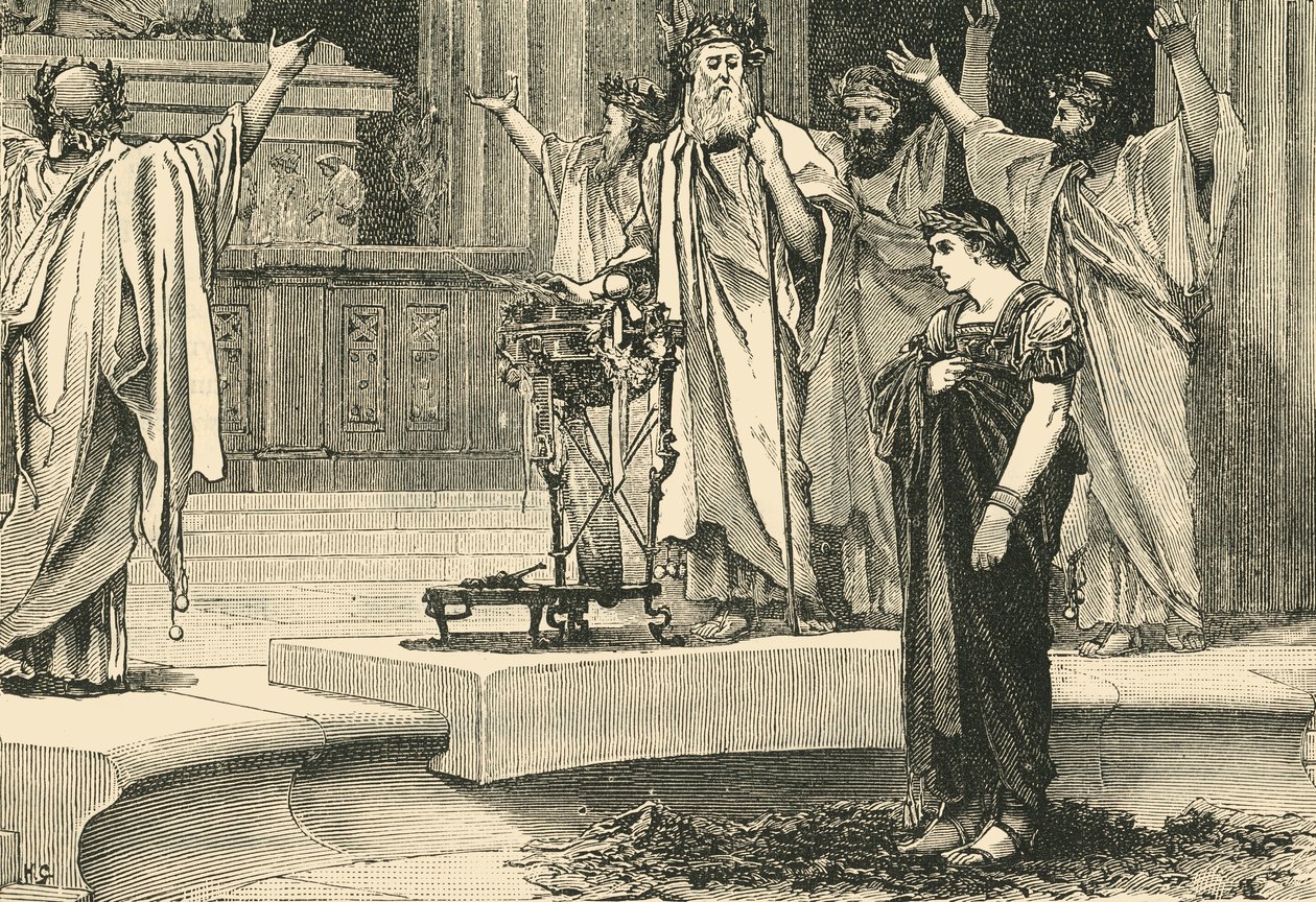 Alexander vid Jupiter Ammons tempel, 1890. av Unbekannt