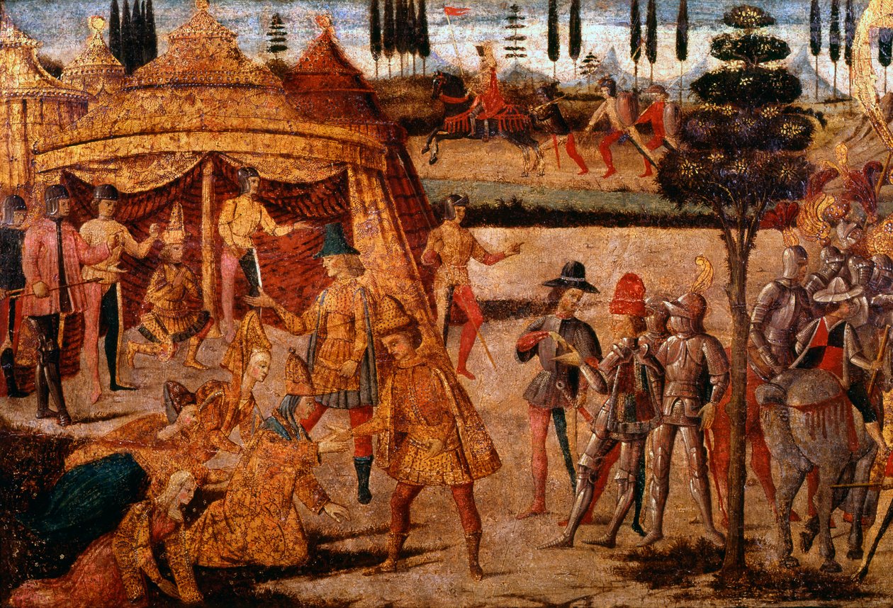 Alexander den store besöker Darius, 300-talet f.Kr., 1400-talet av Unbekannt