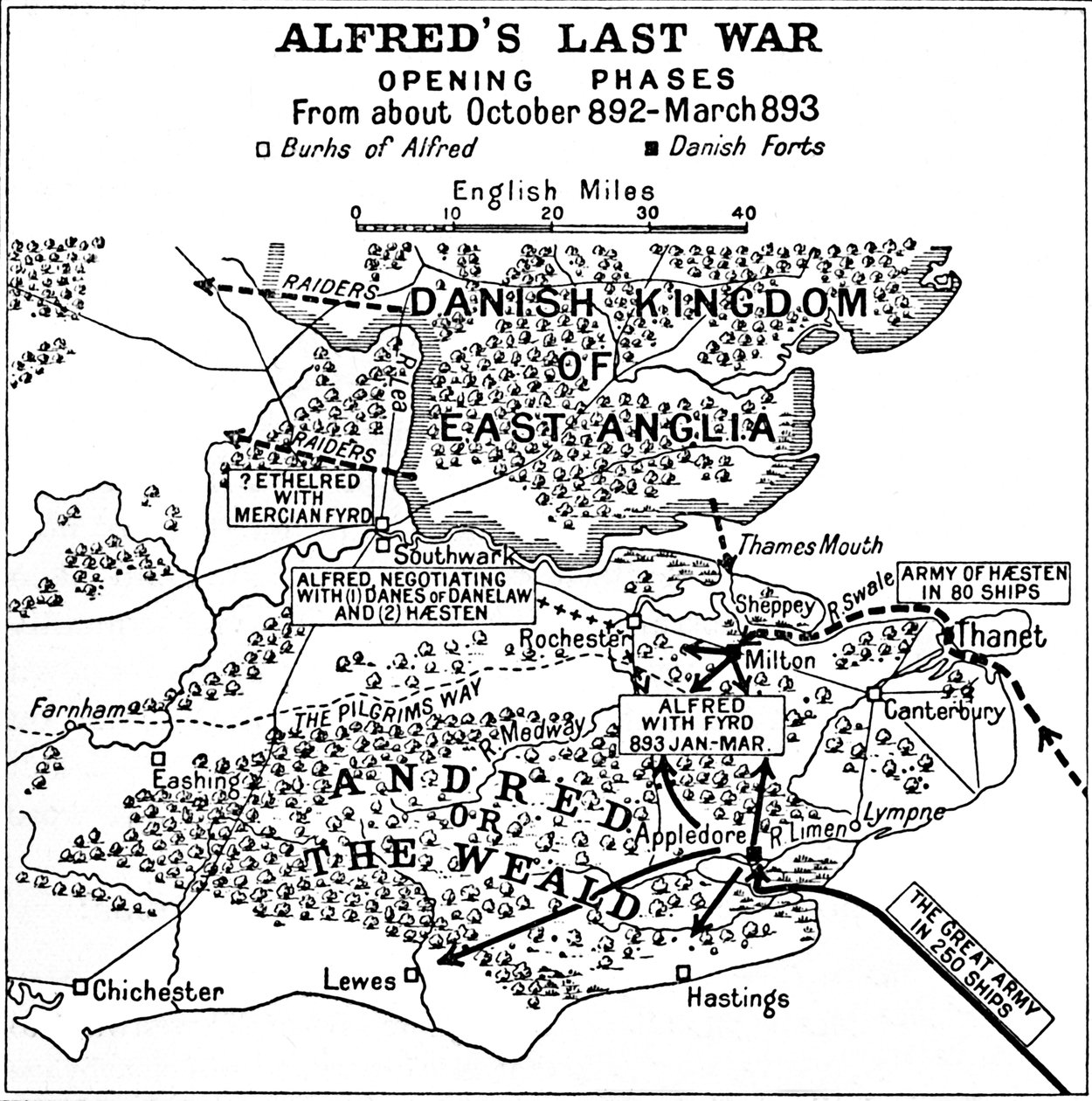 Alfreds sista krig - inledande faser. Från omkring oktober 892-mars 893, 1935. av Unbekannt