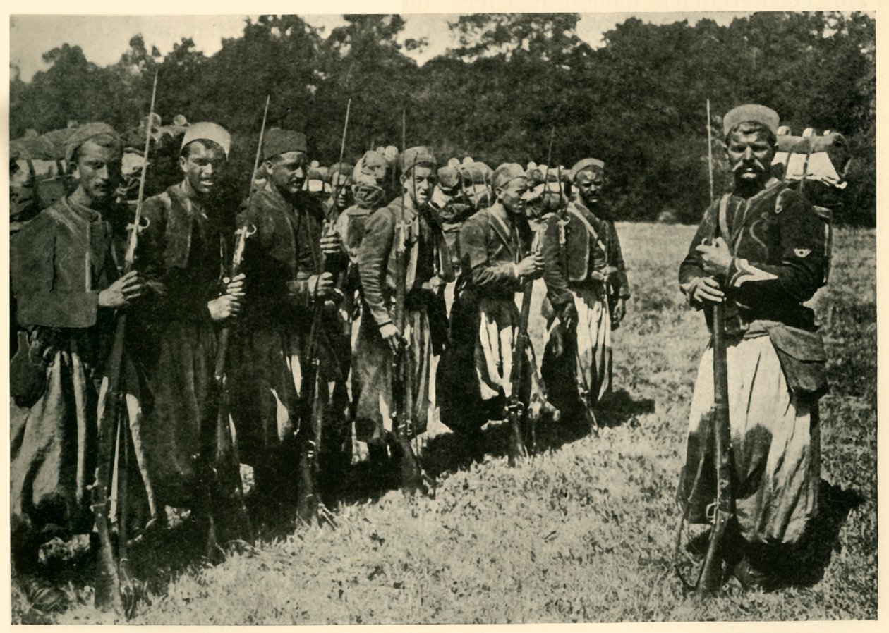 Algeriska tirailleurs kända som Turcos, första världskriget, 1915, c1920. av Unbekannt