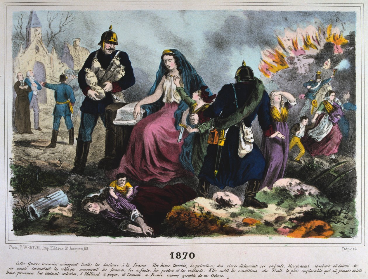 Allegori över Frankrike 1870, fransk-preussiska kriget, 1870-1871. av Unbekannt