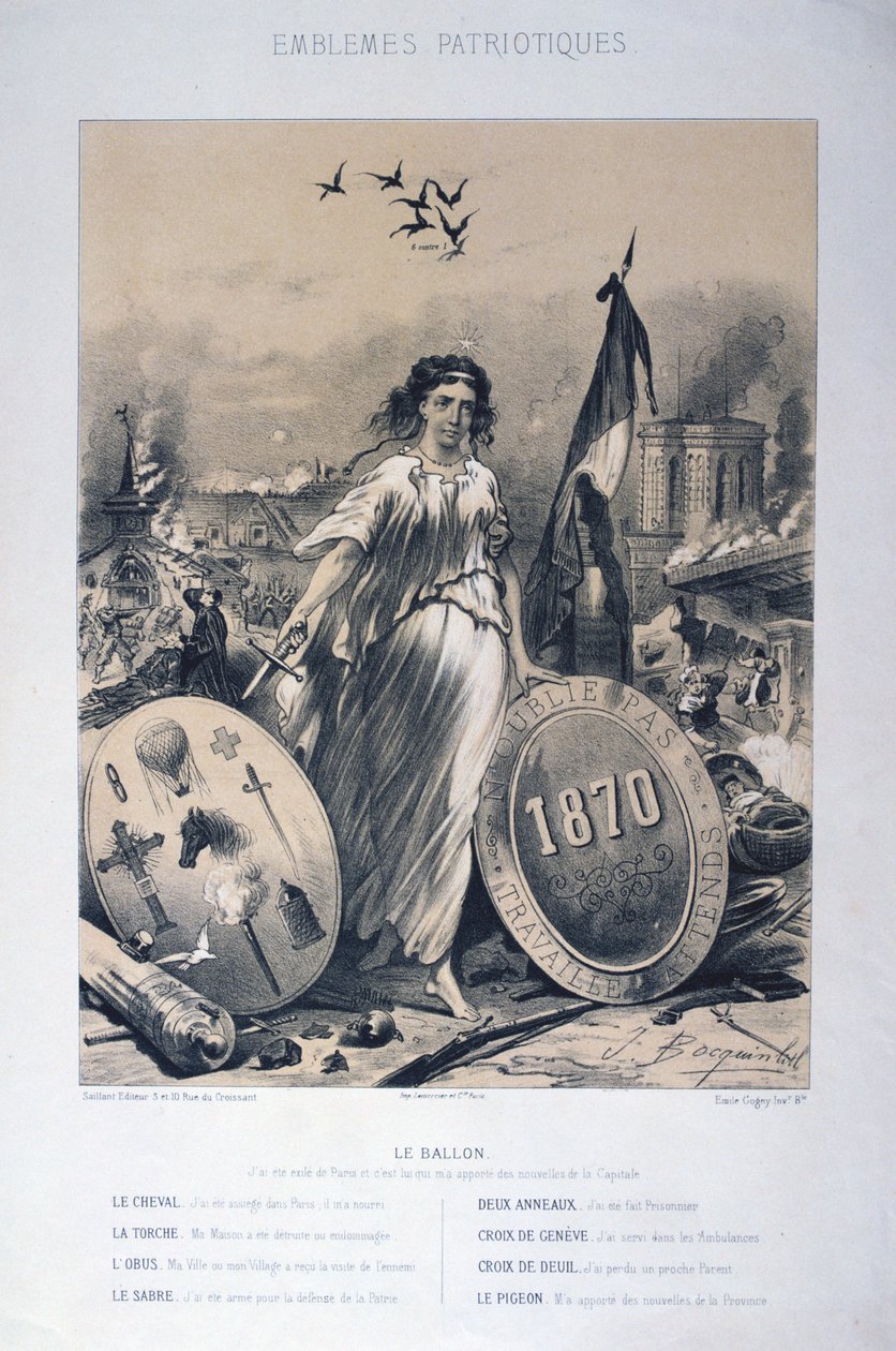 Allegori över franska patriotiska emblem, 1870 av Unbekannt