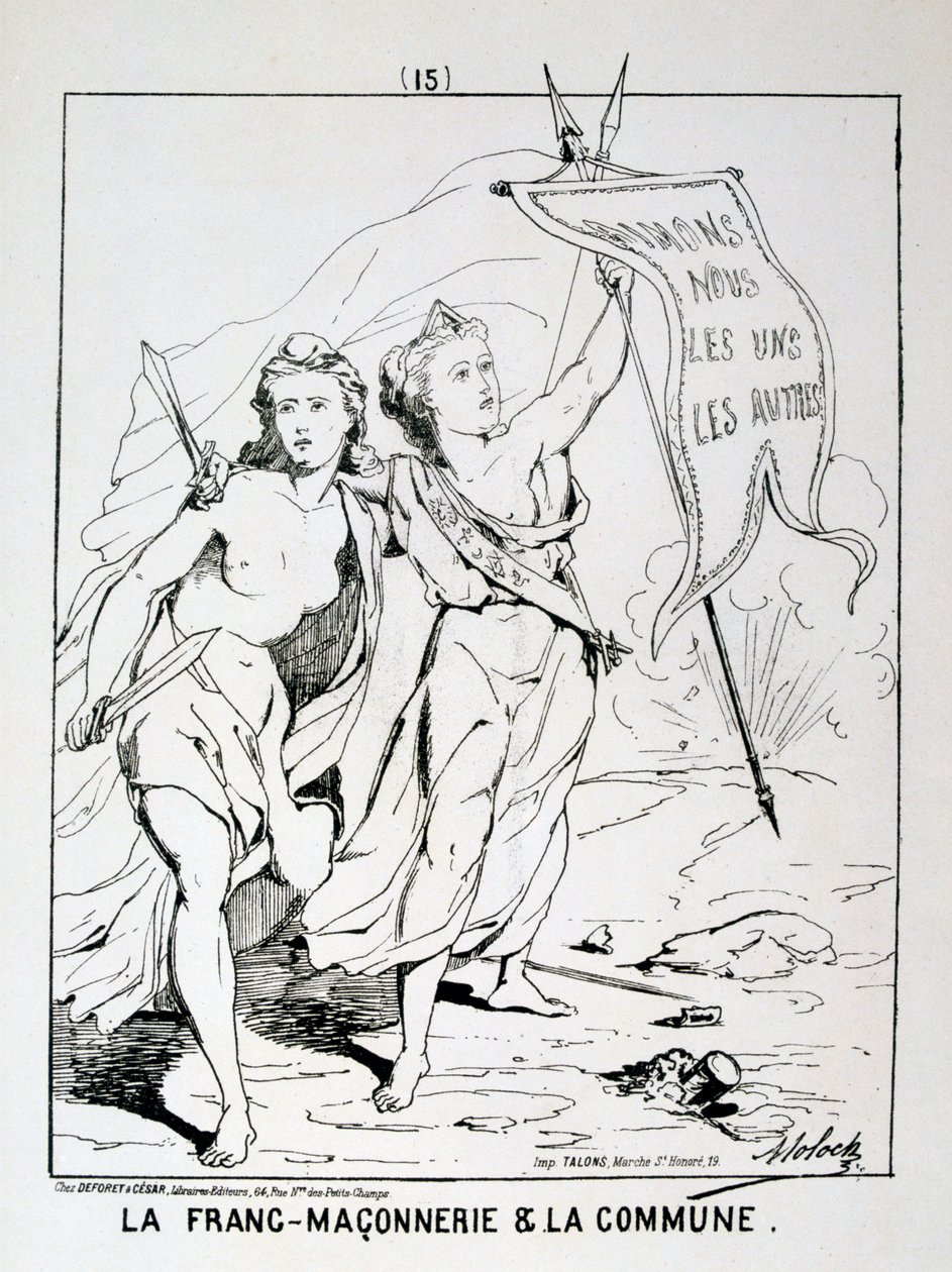 Allegori över frimureriet och kommunen, Paris kommun, 1871. av Unbekannt