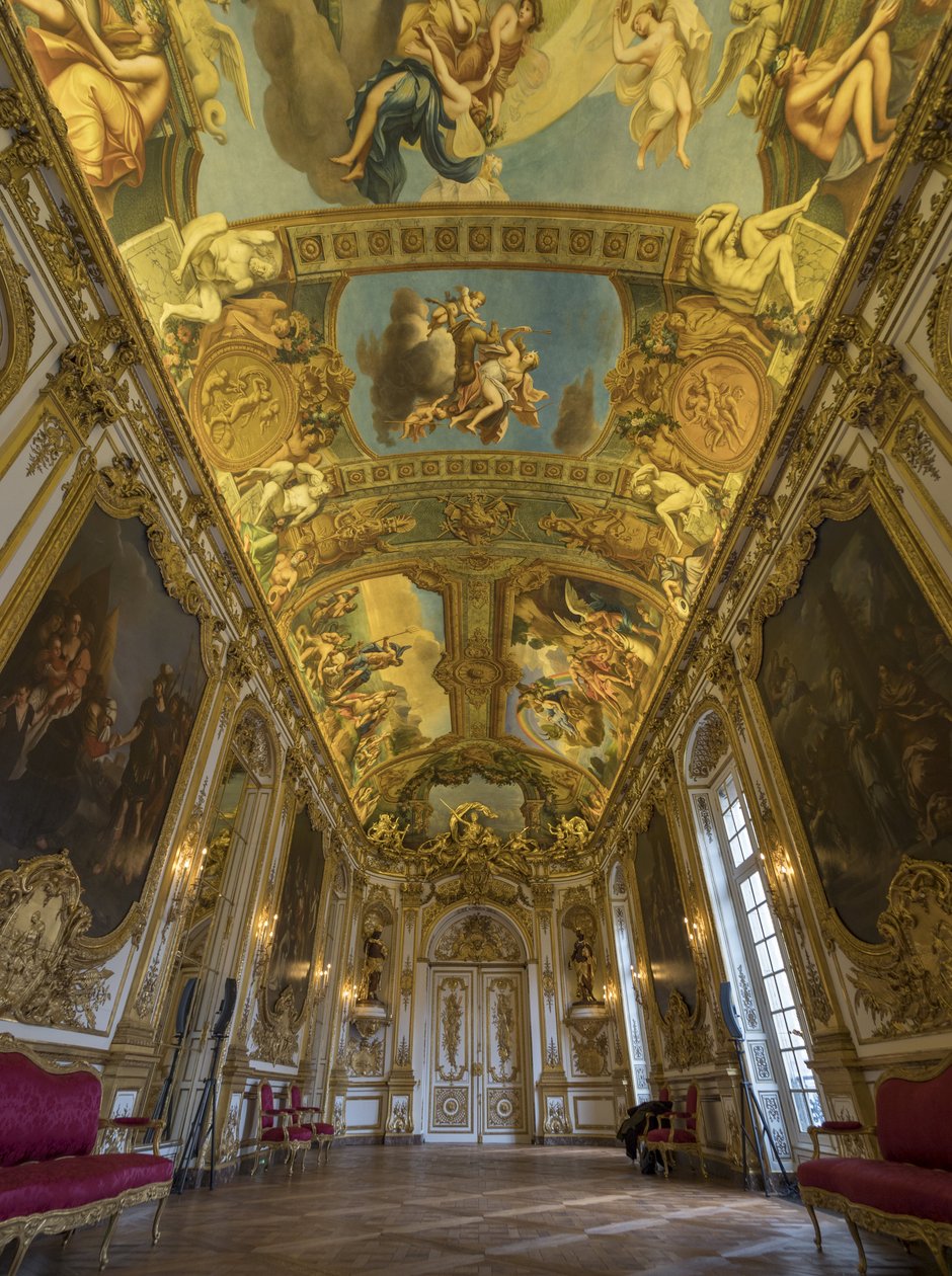 Allegori av solen. Målning av valvet i Galerie doree, av Francois Perrier (1594-1649) av Unbekannt