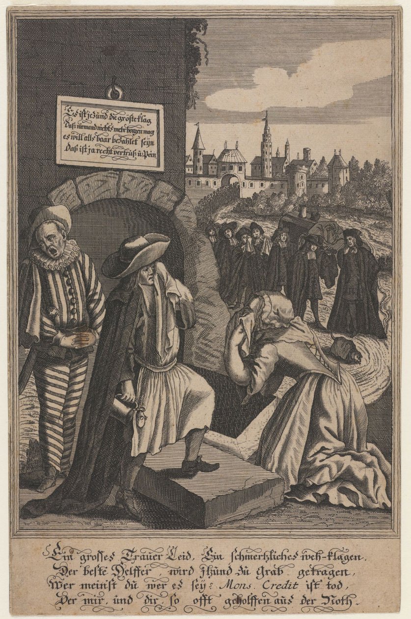 Allegory on the Death of Credit, tidigt 1700-tal. av Unbekannt