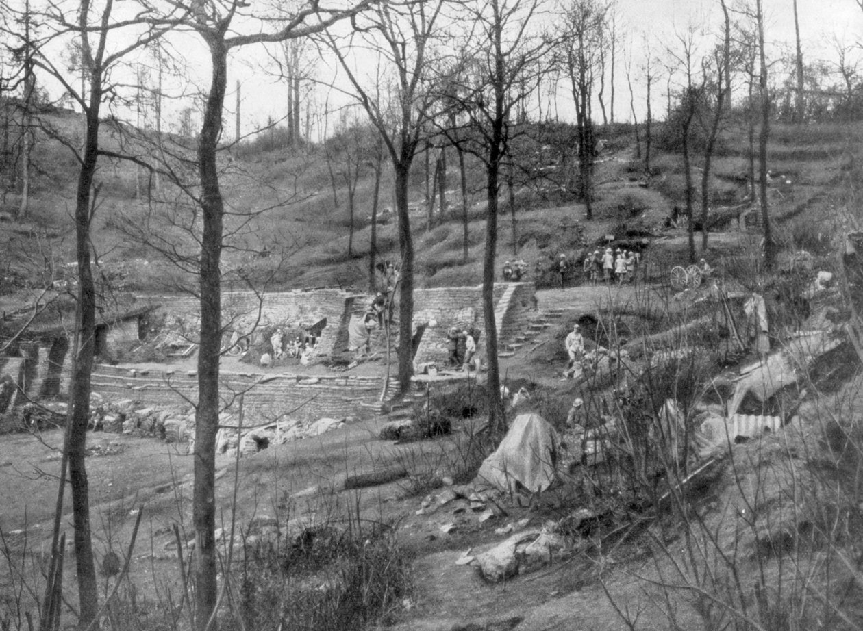 Allierad ledningspost på berget Kemmel nära Ypres, Belgien, 23 april 1918 av Unbekannt