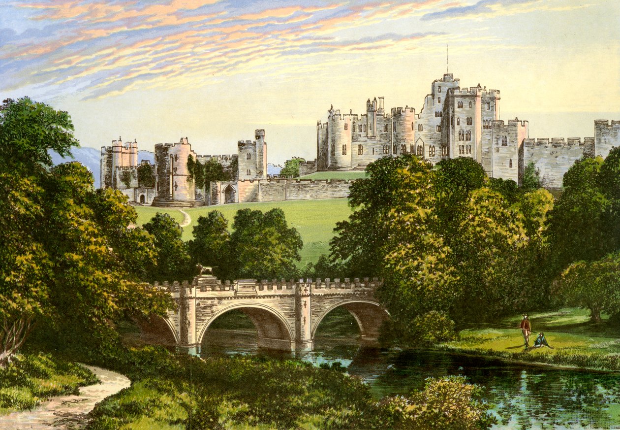 Alnwick Castle, Northumberland, hem för hertigen av Northumberland, c1880 av Unbekannt