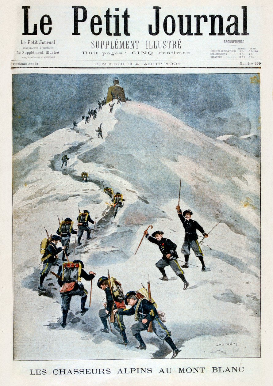 Alpjägare på Mont Blanc, 1901 av Unbekannt