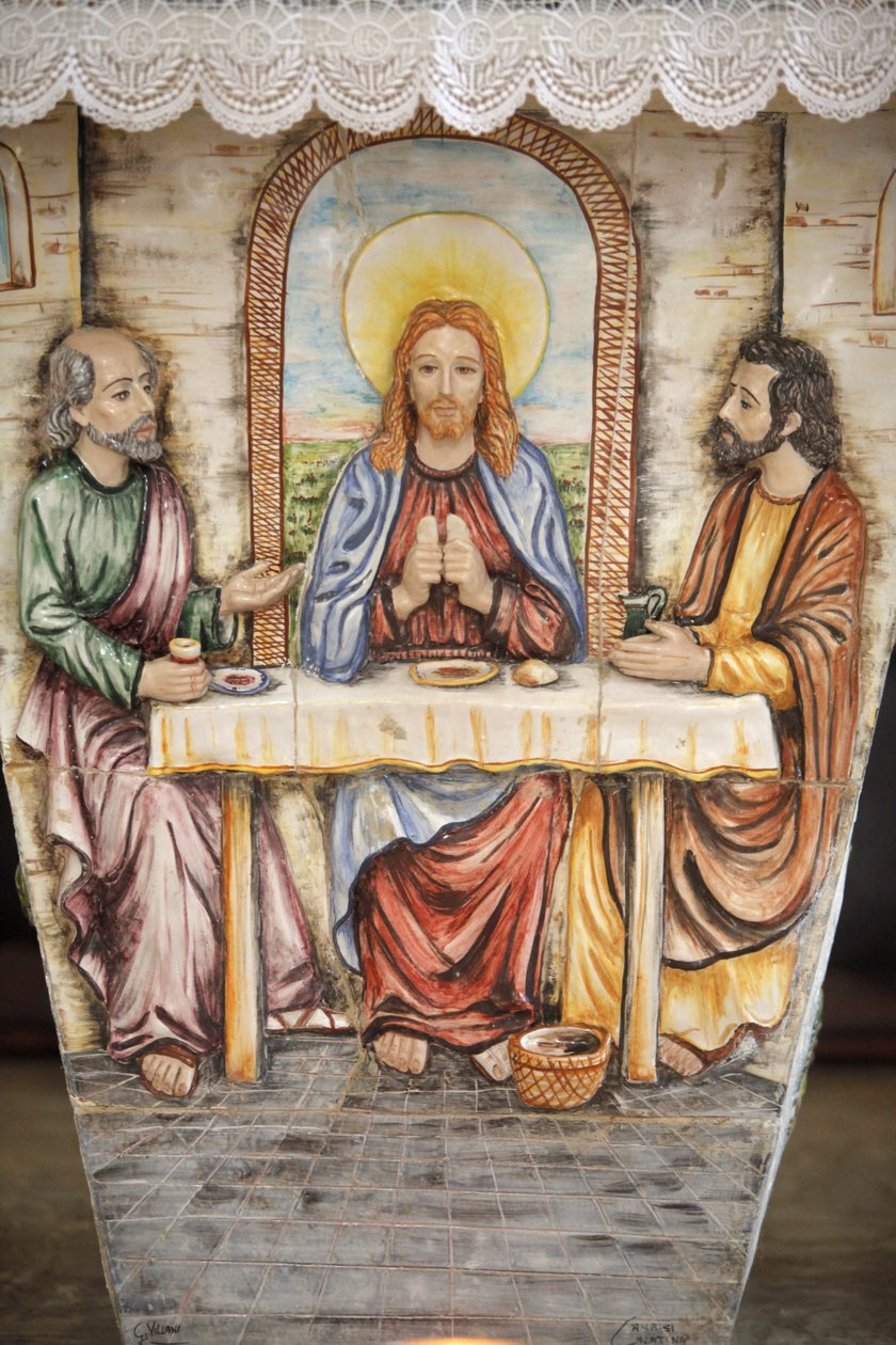 Altare föreställande Jesus med Emmaus pilgrimer, Depressa, Italien av Unbekannt