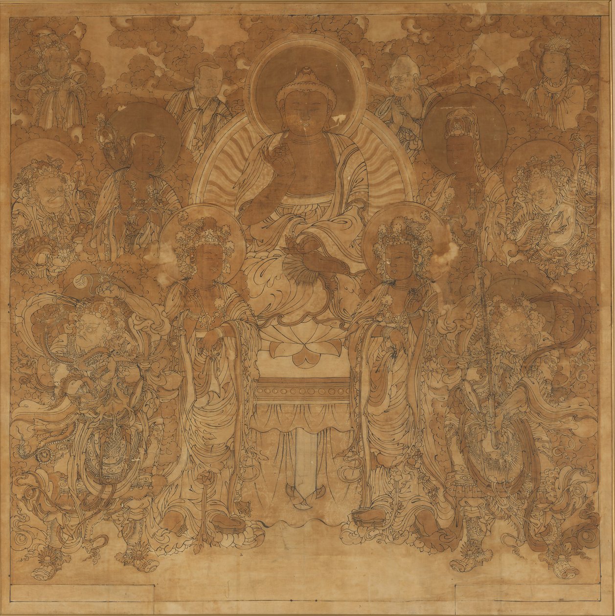Amitabha Buddhas församling i det västra paradiset, sent 1700-tidigt 1800-tal. av Unbekannt