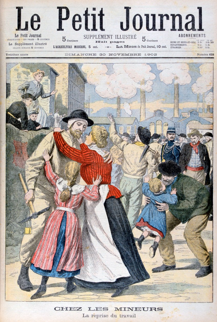 Bland gruvarbetarna återupptagandet av arbetet, 1902 av Unbekannt