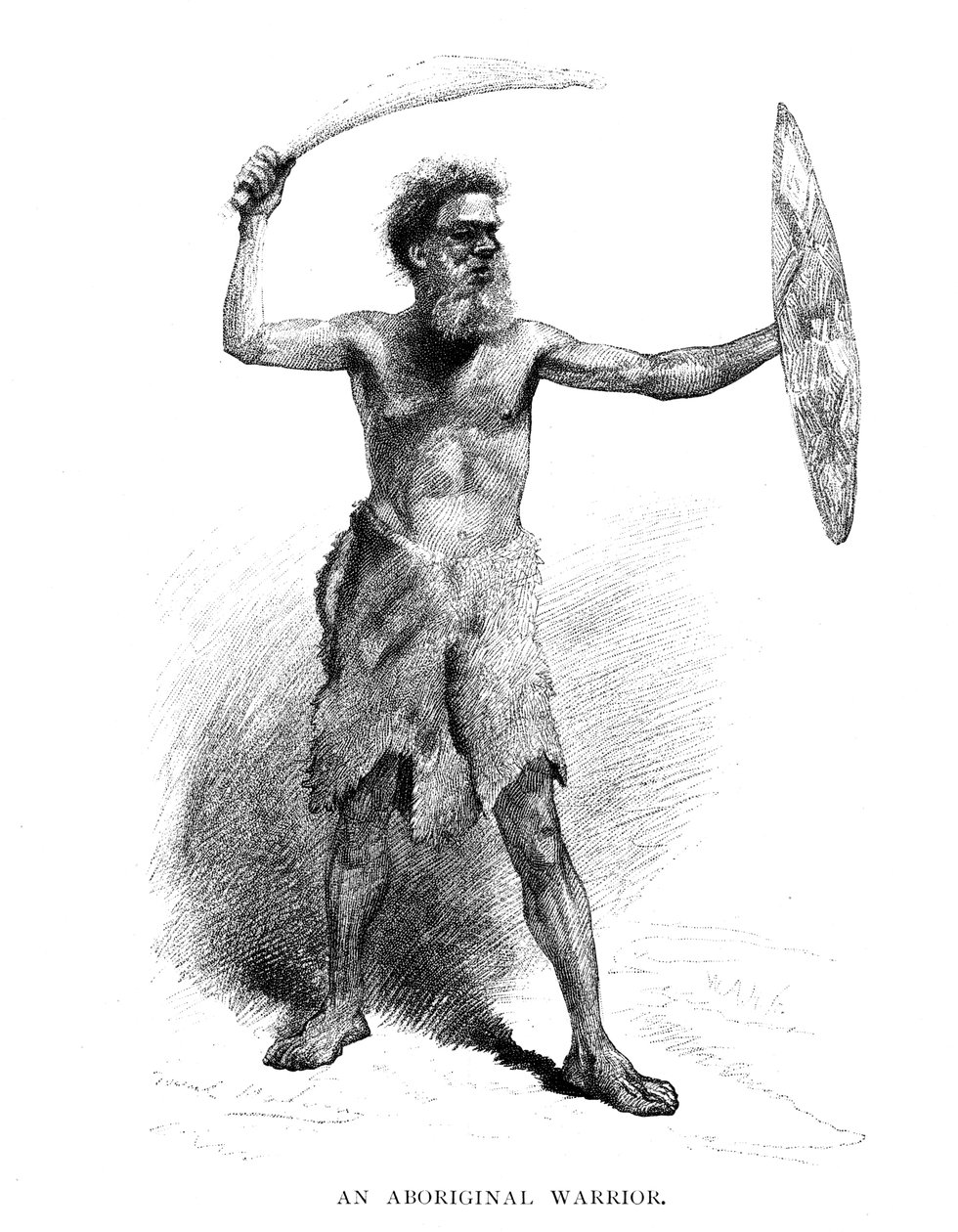 En aboriginisk krigare, 1886 av Unbekannt